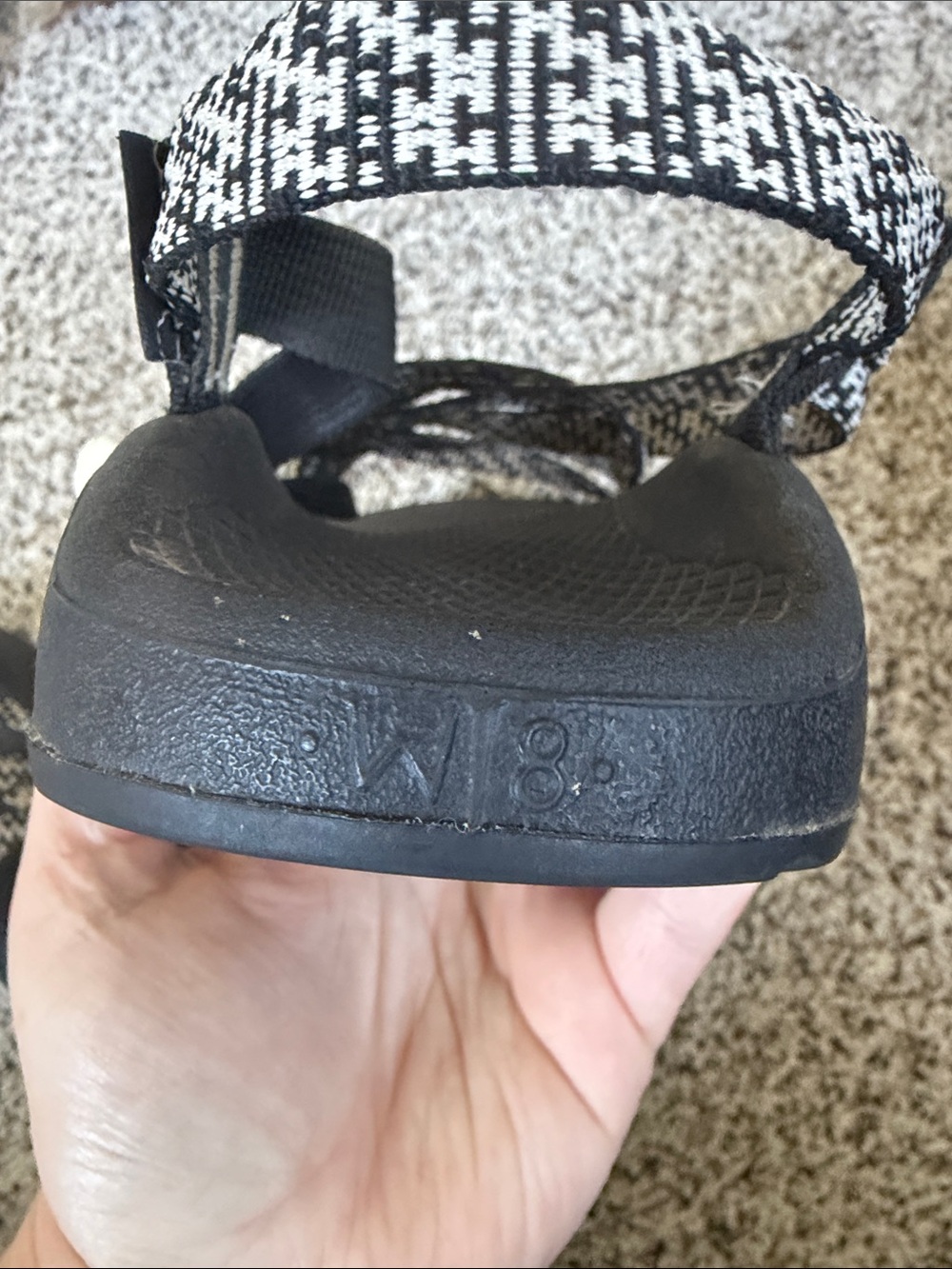 Chaco Cloud Sandals with Black & White Patterned Straps - Picture 6 of 6